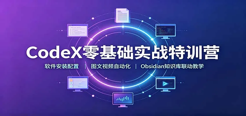 CodeX零基础实战特训营：软件安装配置，图文视频自动化，Obsidian知识库联动教学-706资源网