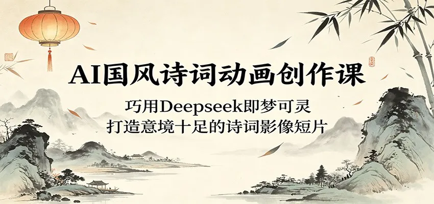 AI国风诗词动画创作课：巧用Deepseek即梦可灵，打造意境十足的诗词影像短片-706资源网