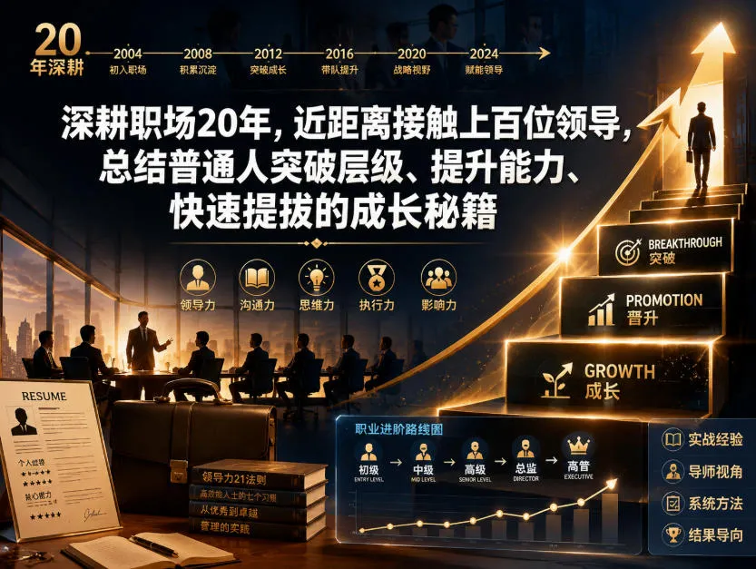 付费文章：深耕职场20年，近距离接触上百位领导，总结普通人突破层级、提升能力、快速提拔的成长秘籍(全网独家干货)-706资源网
