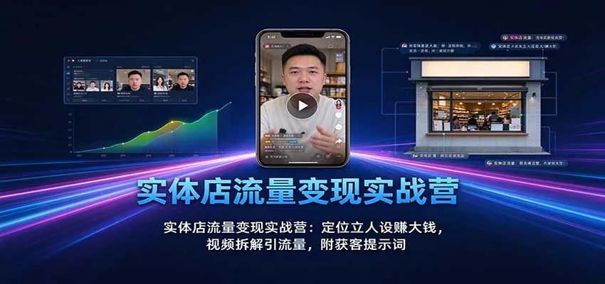 实体店流量变现实战营：定位立人设赚大钱，视频拆解引流量，附获客提示词-706资源网