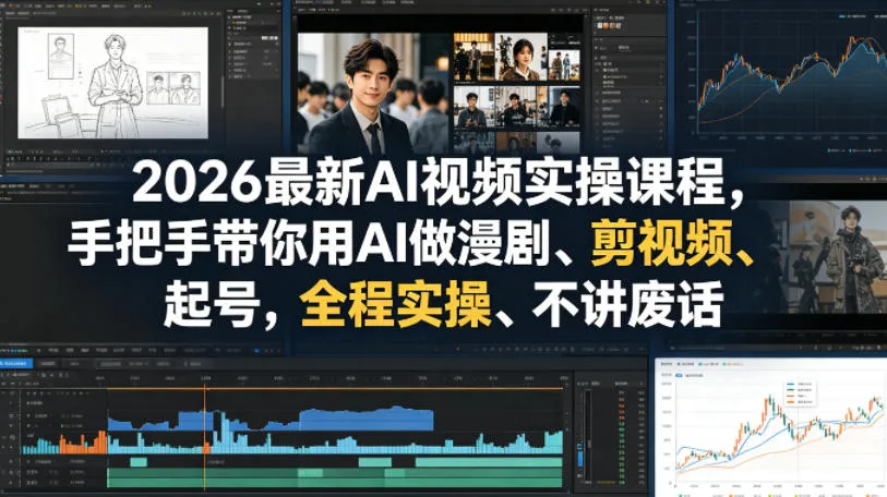 2026最新AI视频实操课程，手把手带你用AI做漫剧、剪视频、起号，全程实操、不讲废话-706资源网