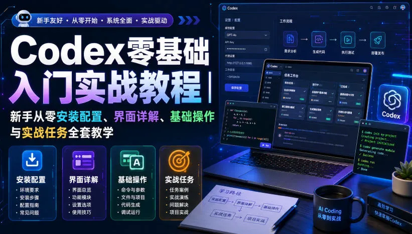 Codex零基础入门实战教程｜新手从零安装配置、界面详解、基础操作与实战任务全套教学-706资源网
