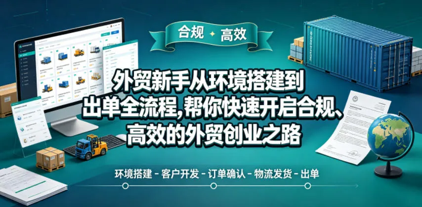 外贸新手从环境搭建到出单全流程，帮你快速开启合规、高效的外贸创业之路-706资源网