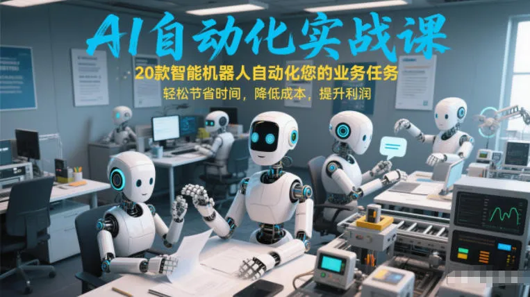 AI自动化实战课：20款智能机器人自动化您的业务任务，轻松节省时间，降低成本，提升利润-706资源网