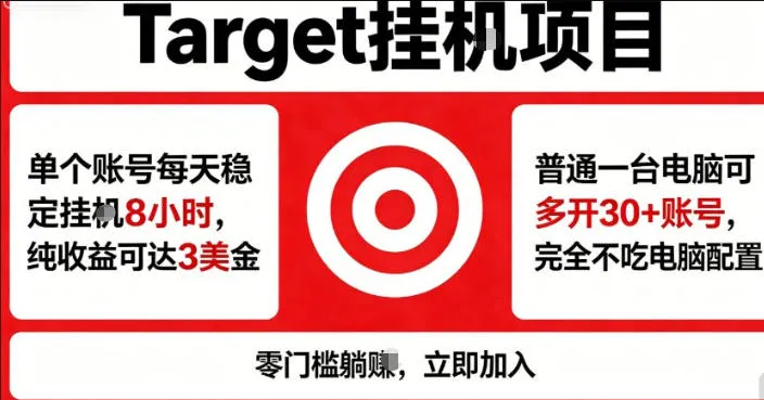 海外平台Target商品浏览曝光，24小时运行无需人工值守，日收益100美刀+电脑可多开【揭秘】-706资源网