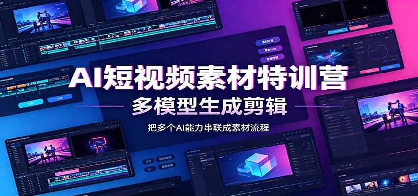 AI短视频素材特训营：Codex本地部署实操，多模型生成剪辑，爆量素材挖掘教学-706资源网