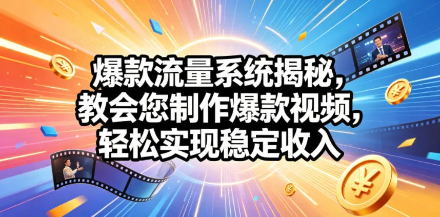 爆款流量系统揭秘,教会您制作爆款视频,轻松实现稳定收入【原创双语字幕】-706资源网