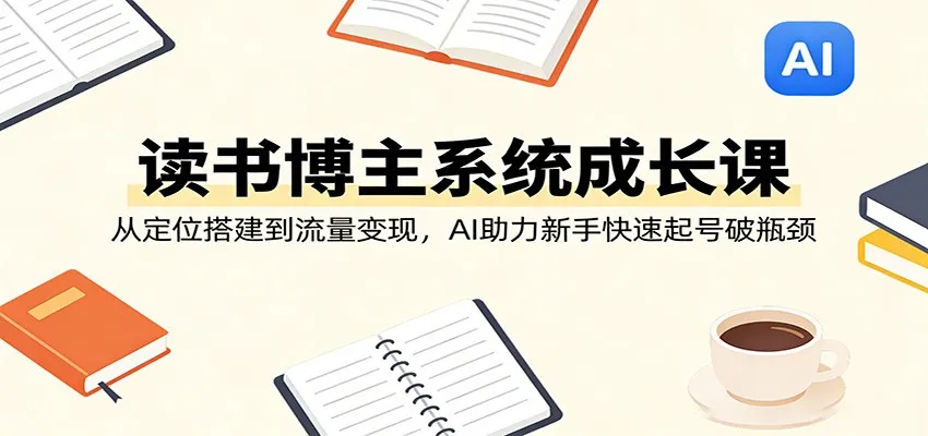 读书博主系统成长课：从定位搭建到流量变现，AI助力新手快速起号破瓶颈-706资源网