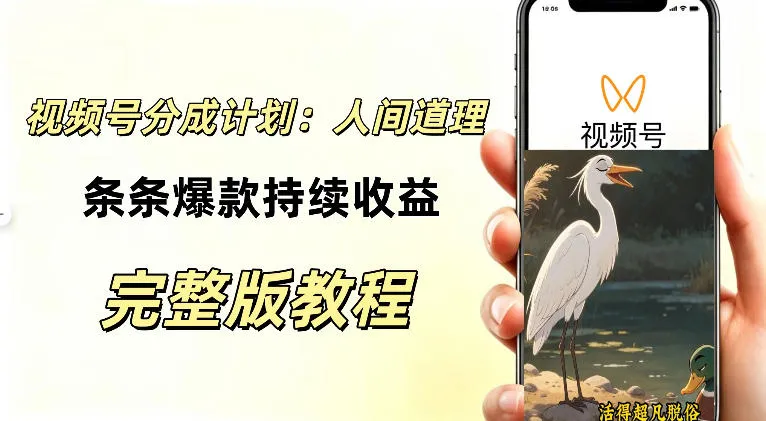 视频号新玩法之AI动漫画风励志视频,不用会画画、不用拍摄,持续化收益,详细拆解-706资源网