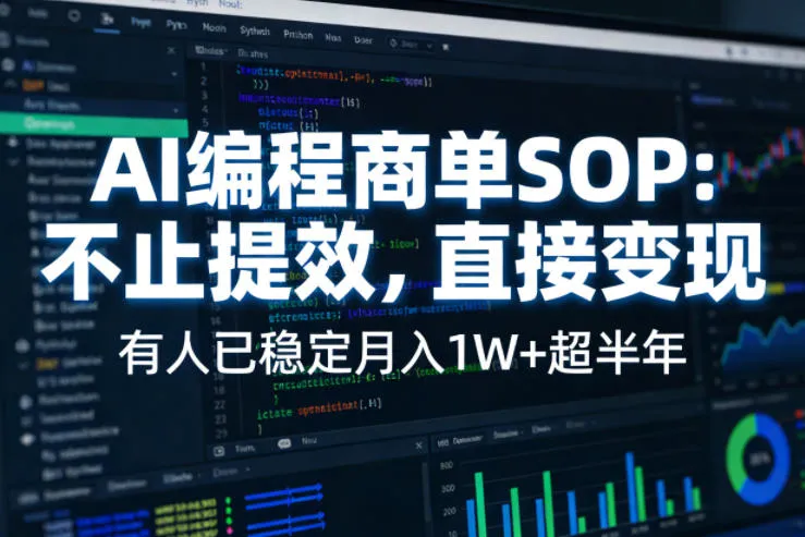 AI编程商单SOP，AI编程不能只给工作提效，还要直接变现，有人已经稳定月入1W+半年了-706资源网