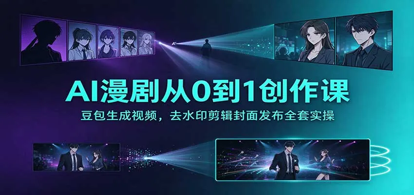 AI漫剧从0到1创作课：豆包生成视频，去水印剪辑封面发布全套实操-706资源网