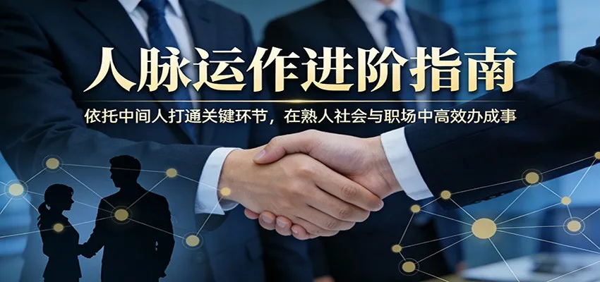付费文章：人脉运作进阶指南，依托中间人打通关键环节，在熟人社会与职场中高效办成事-706资源网