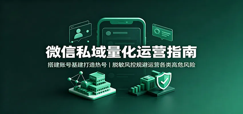 微信私域量化运营指南：搭建账号基建打造热号，脱敏风控规避运营各类高危风险-706资源网