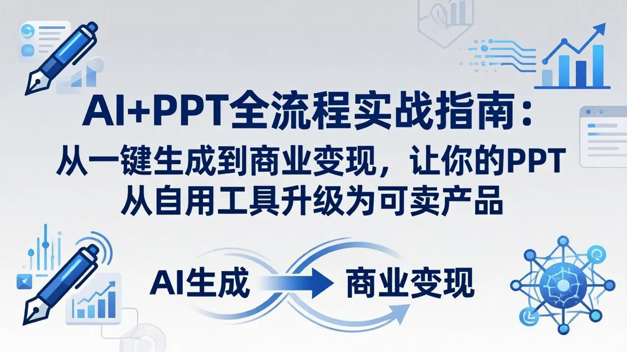 AI+PPT全流程实战指南-更新4月21：从一键生成到商业变现，让你的PPT从自用工具升级为可卖产品-706资源网