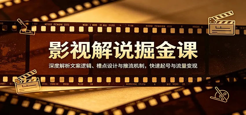 影视解说掘金课:深度解析文案逻辑、槽点设计与推流机制,快速起号与流量变现-706资源网