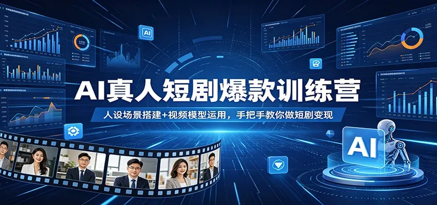 AI真人短剧爆款训练营：人设场景搭建+视频模型运用，手把手教你做短剧变现-706资源网