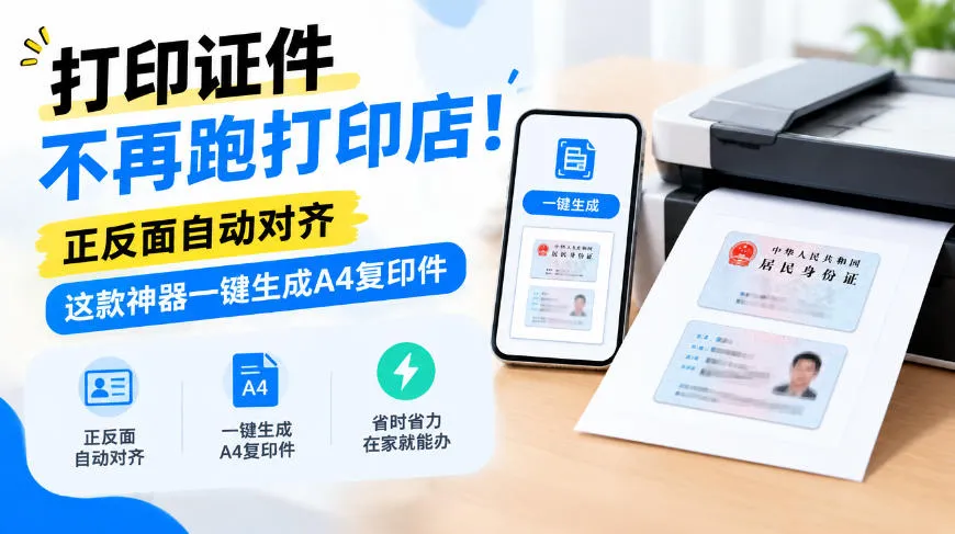 打印证件不再跑打印店!正反面自动对齐,这款神器一键生成A4复印件-706资源网