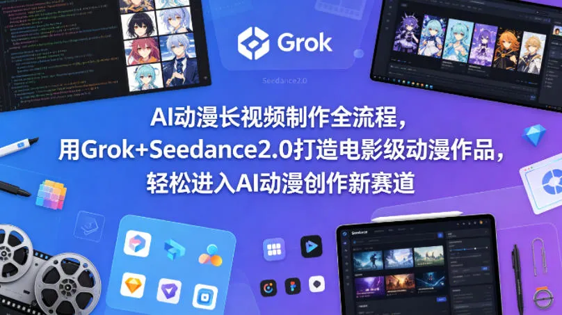 AI动漫长视频制作全流程，用Grok+Seedance2.0打造电影级动漫作品，轻松进入AI动漫创作新赛道-706资源网