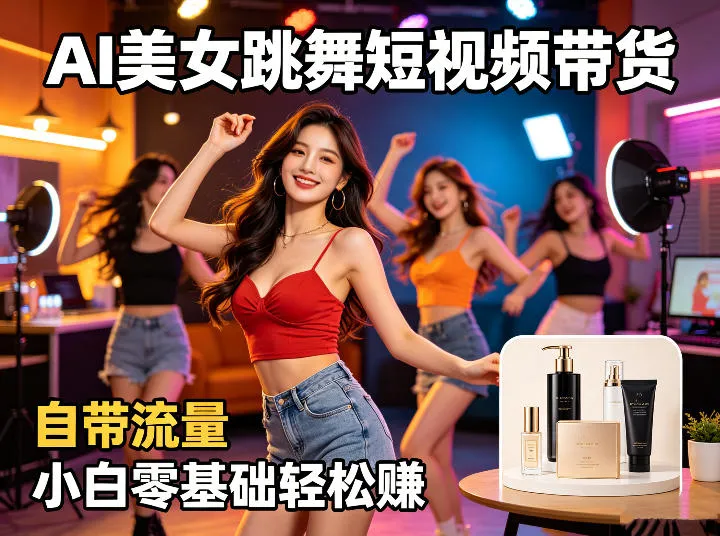 AI美女跳舞短视频带货：自带流量，小白零基础轻松賺，详细拆解-706资源网