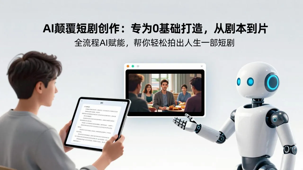 AI颠覆短剧创作：专为0基础打造，从剧本到成片全流程AI赋能，帮你轻松拍出人生第一部短剧-706资源网