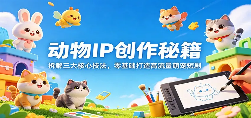 动物IP创作秘籍：拆解三大核心技法，零基础打造高流量萌宠短剧-706资源网