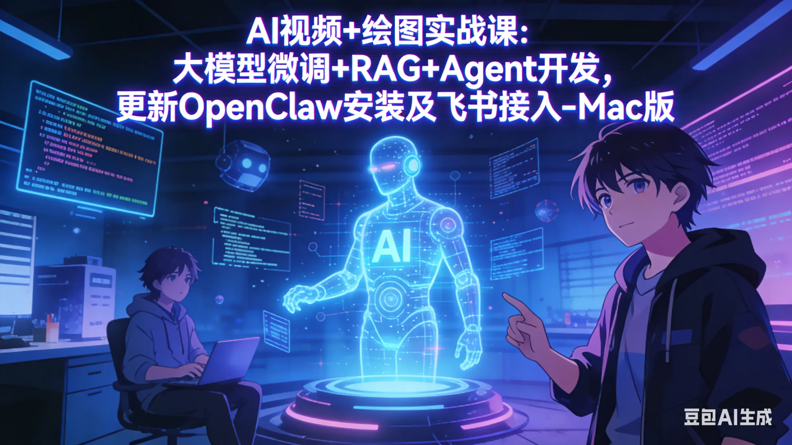 AI视频+绘图实战课：大模型微调+RAG+Agent开发，更新OpenClaw安装及飞书接入-Mac版-706资源网