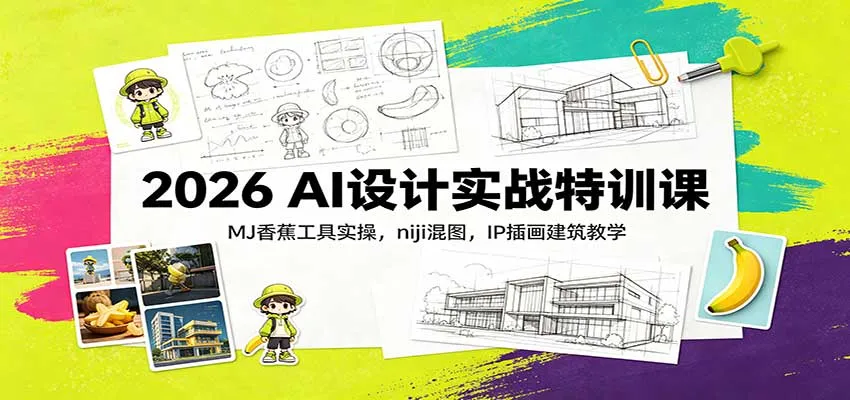 2026 AI设计实战特训课：MJ香蕉工具实操，niji混图，IP插画建筑教学-706资源网
