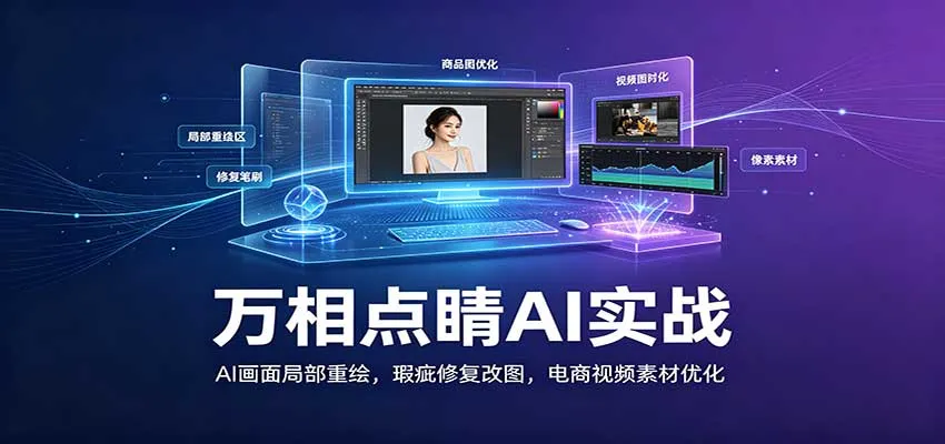 万相点睛AI实战：AI画面局部重绘，瑕疵修复改图，电商视频素材优化-706资源网