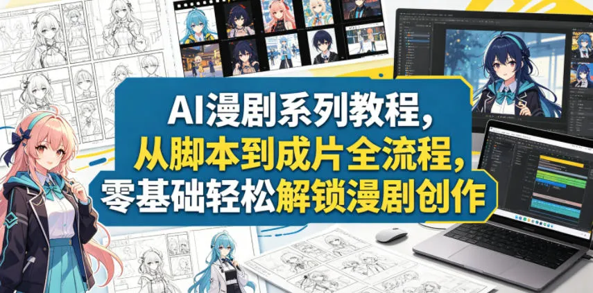AI漫剧系列教程，从脚本到成片全流程，零基础轻松解锁漫剧创作-706资源网